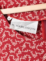 総柄 長袖ワンピース