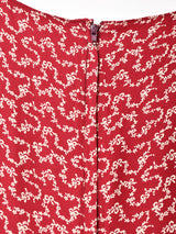 総柄 長袖ワンピース