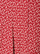 総柄 長袖ワンピース