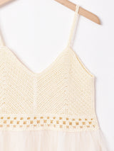 【2色展開】Meridianクロシェ×チュール キャミソール