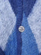 【3色展開】Backers アーガイル ブラッシュドカーディガン