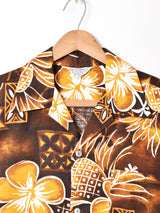 ハワイ製 花柄 ハワイアンシャツ