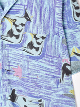 ドッグプリント 総柄 半袖 オープンカラーシャツ