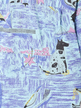 ドッグプリント 総柄 半袖 オープンカラーシャツ