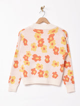 【2色展開】Meridian キャミソール付き 花柄カーディガン