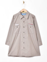 チェック柄 長袖 ワークシャツワンピース