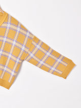 【2色展開】Meridian チェック柄 Vネックカーディガン