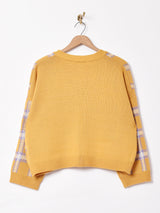 【2色展開】Meridian チェック柄 Vネックカーディガン