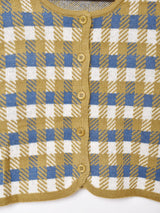 Meridian シェパードチェック クルーネックカーディガン