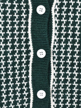 Meridian 千鳥格子 総柄カーディガン