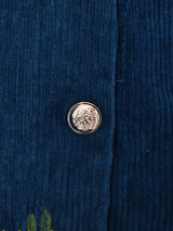 【3色展開】Meridian 花刺繍 コーデュロイブラウス