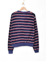 アメリカ製 ボーダー Vネックベロアトップス