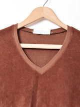 Vネック ベロアトップス