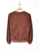 Vネック ベロアトップス