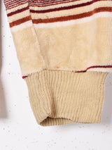 アメリカ製 ボーダ— 襟付きベロアトップス