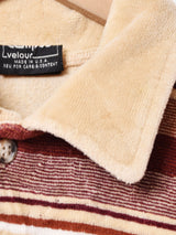 アメリカ製 ボーダ— 襟付きベロアトップス