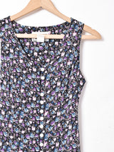 小花柄 スリーブレスワンピース