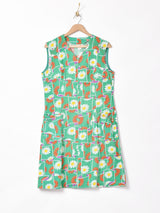 70's 花柄スリーブレスワンピース