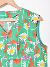 70's 花柄スリーブレスワンピース