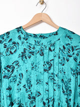 花柄 シルクワンピース