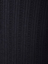 透かし編み 長袖シャツワンピース