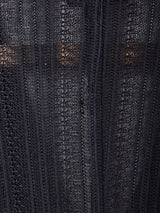 透かし編み 長袖シャツワンピース