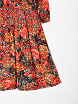 花柄 長袖ワンピース