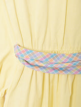 ベルト付き スタンドカラ—ワンピース