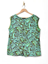 総柄 スリーブレストップス