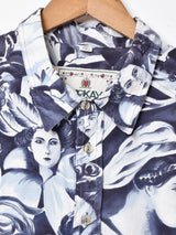 総柄 長袖シャツ