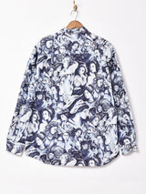 総柄 長袖シャツ