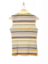 70's ボーダー スリーブレス トップス