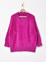【3色展開】Meridian Vネックシャギーセーター