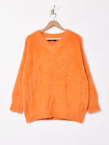 【3色展開】Meridian Vネックシャギーセーター