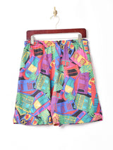 総柄 シルク ショートパンツ