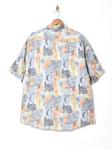 総柄 半袖シャツ