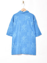 織り柄 シルク ハワイアンシャツ