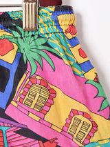 総柄 シルク ショートパンツ