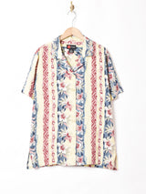 フラワーライン オープンカラー半袖シャツ