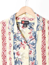 フラワーライン オープンカラー半袖シャツ