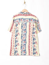 フラワーライン オープンカラー半袖シャツ