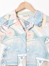 総柄 オープンカラー半袖シャツ