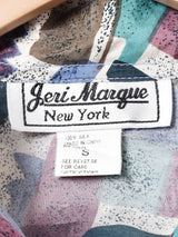 総柄 長袖シルクシャツ