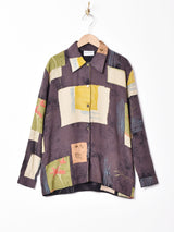 イギリス製 総柄 長袖シャツ