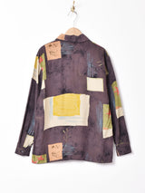 イギリス製 総柄 長袖シャツ