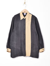 バイカラー 長袖シャツ