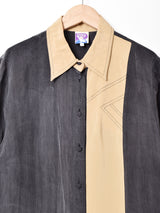 バイカラー 長袖シャツ