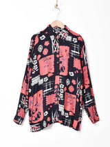 総柄 長袖シャツ