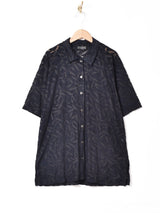 シースルー デザイン 半袖シャツ