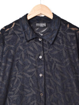 シースルー デザイン 半袖シャツ